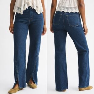 ABERCROMBIE & FITCH Curve Love High Rise 90s Relaxed Split Hem Jean Size 27 NWT